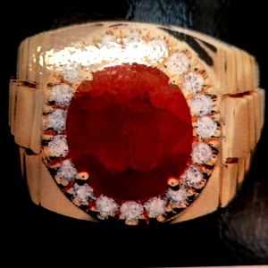 14k gold 8 caret Ruby and Diamond Ring